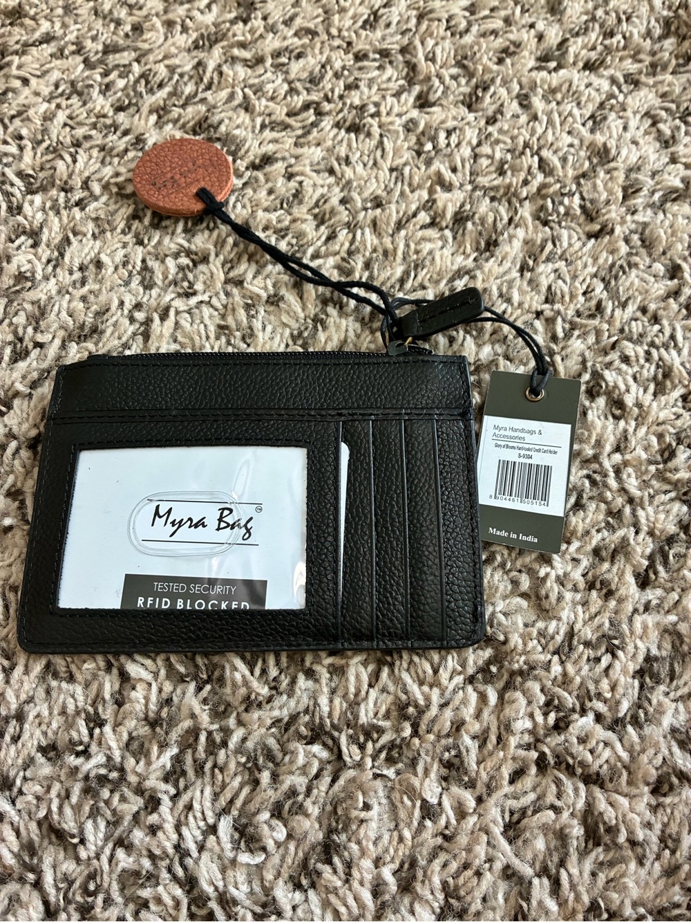 Myra Bag Black RFID-Blocking Leather Card Wallet - Picture 2 of 2